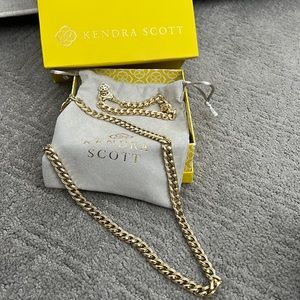Kendra Scott necklace and bracelet set in gold